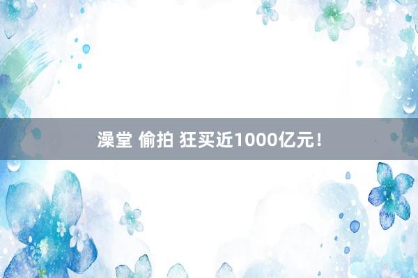 澡堂 偷拍 狂买近1000亿元！