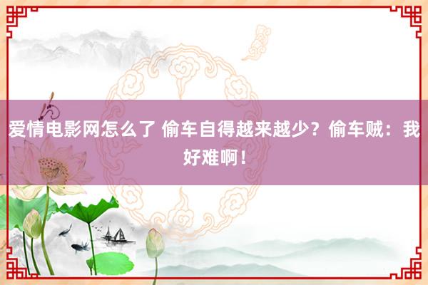 爱情电影网怎么了 偷车自得越来越少？偷车贼：我好难啊！