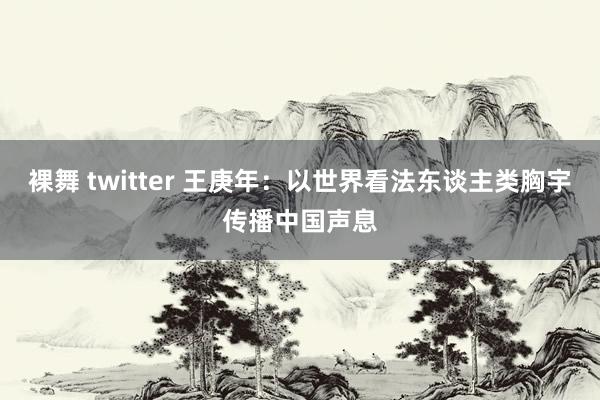 裸舞 twitter 王庚年：以世界看法东谈主类胸宇传播中国声息