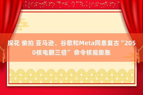 探花 偷拍 亚马逊、谷歌和Meta同意复古“2050核电翻三倍” 命令核能膨胀
